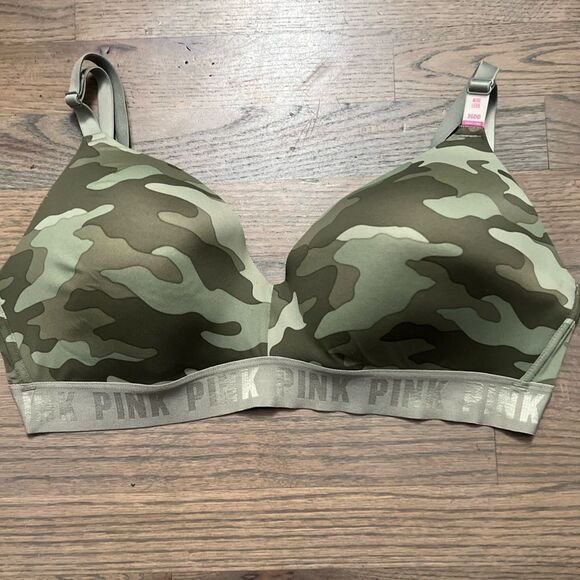 Victorias Secret Pink Wear Everywhere Wireless lightly lined Camouflage bra 36DD - Picture 8 of 10